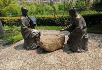 烤漆下棋雕塑廠家，童趣主題，仿古抽象雕塑擺件