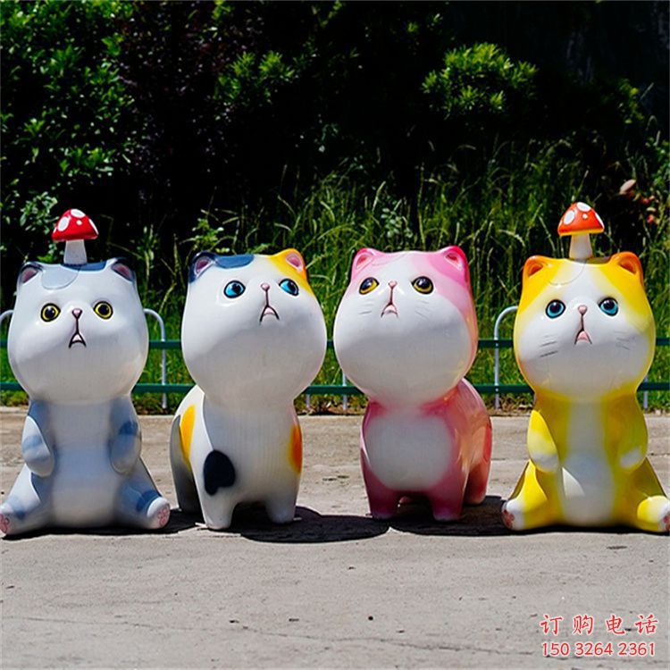 裕華房地產(chǎn)貓咪雕塑，仿古動漫雕塑，公園動物制造