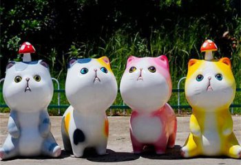 清鎮(zhèn)房地產(chǎn)貓咪雕塑，仿古動漫雕塑，公園動物制造